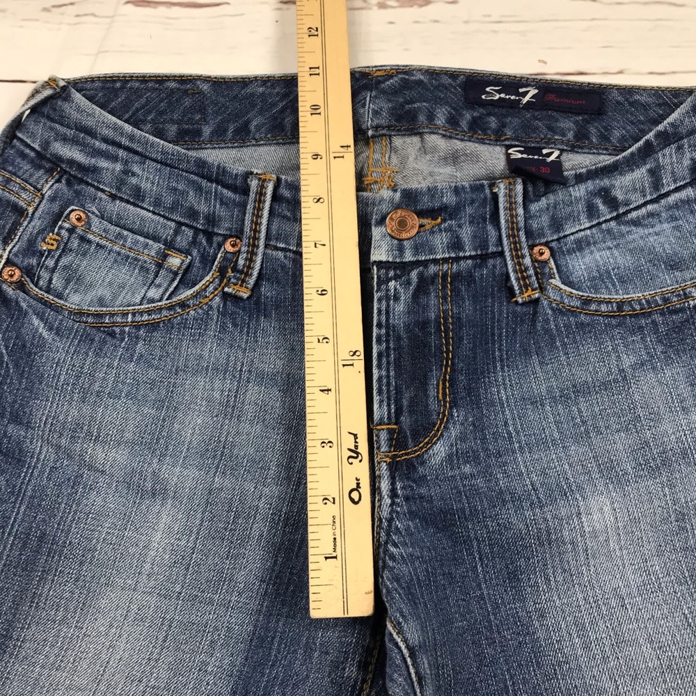 Seven7 Premium Light Wash Boot Cut Mid Rise Jeans Size 30 T - Picture 4 of 7
